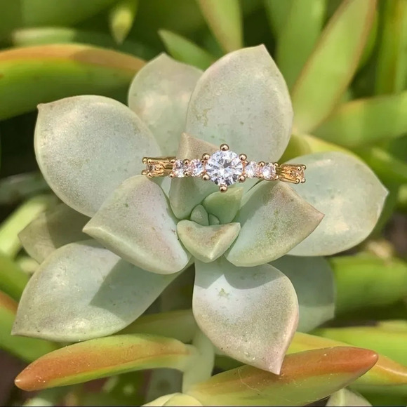 NEW! Dainty “Delphine” 18K Diamond Engagement Ring - Picture 6 of 9